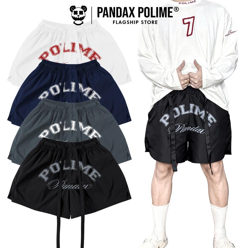 Quần short dù local brand quần đùi ngố lửng form rộng trên gối gió nhăn có lót lưới cặp đôi đi biển nam nữ unisex  pandax polime Menswear