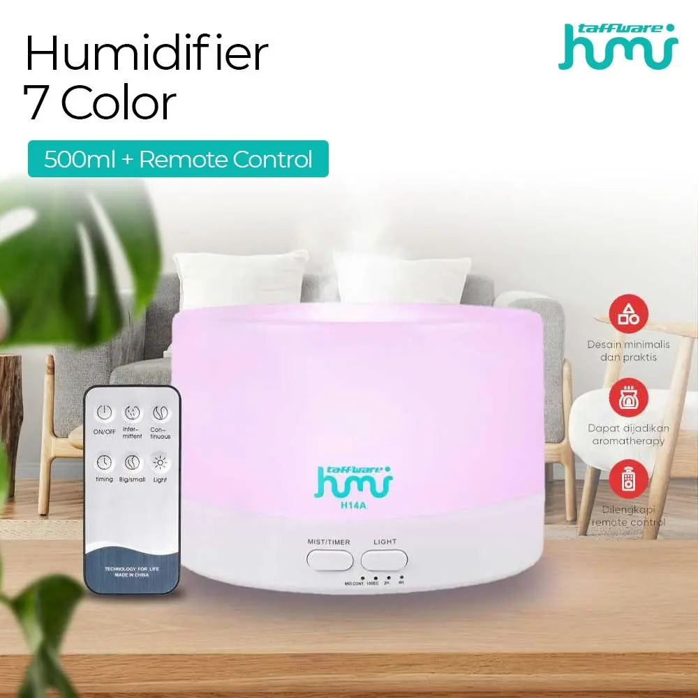 Humidifier 500ML Remote Control 7 LED Colour Air Humidifier Diffuser