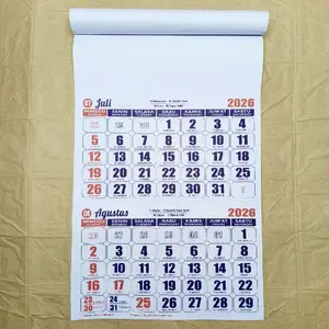 Terbaru 2026 kalender Kerja Dinding 2026 Almanak tahun 2026 Shio Kuda