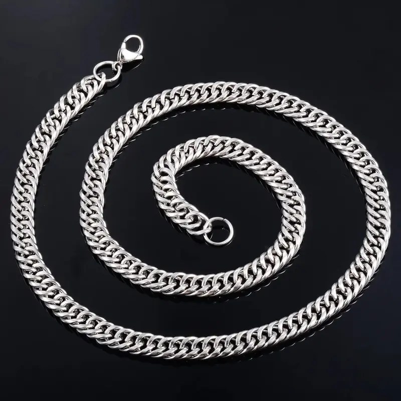 kalung viral tiktok titanium anti karat model rantai Laki-laki terbaru kekinian silver stainless jewellery 3