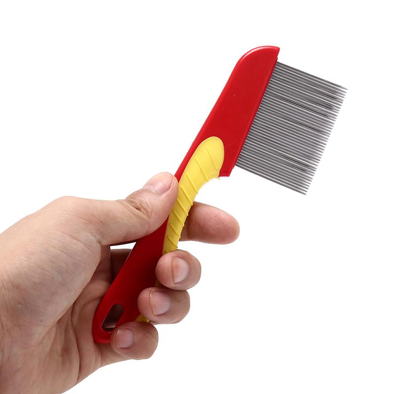 Product Introduction of Dog and cat hair removal comb upgraded with long needle stainless steel lice comb lice flea open knot comb 6