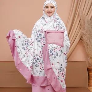Mukena Rayon Jumbo Adem Nyaman Lembut Halus Mewah Fatimah Atasan Bawahan Cantik Kain Panjang Fit Motif Muslim Dewasa
