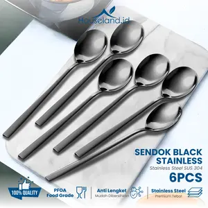 Sendok Garpu Black Sendok Korea Set Sendok Makan Sendok Set Tebal Kitchenware