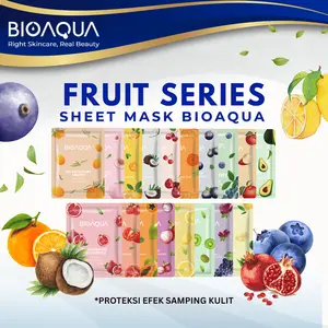 BIOAQUA Sheet Mask【 FRUIT SERIES 】- Sheet Masker Wajah Whitening Anti Acne Hyaluronic Acid Hydrating Essence Face Mask