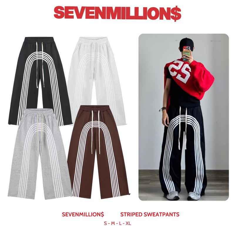 Quần Nỉ Dài 5 Sọc Sevenmillion Chất Nỉ 2 Da Cao Cấp Phối Cạp Chun Co Dãn và Dây Rút Dài Phong Cách Streetwear Thời Trang Nam Nữ Unisex Menswear Pants