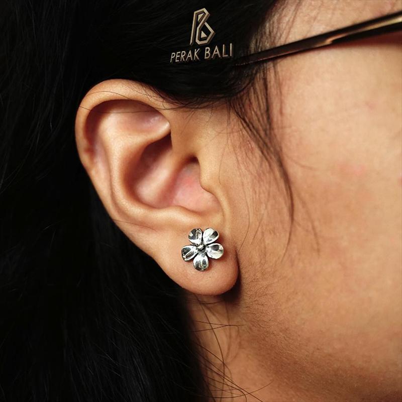 Anting Wanita Perak Asli Bali Silver 925 Jepun Kembang 0