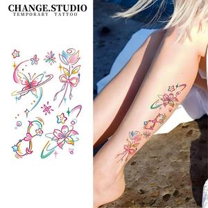Miếng Dán Hình Xăm Màu, Thiết Kế Hình Bướm, Kéo Dài 7 Ngày, Không Thấm Nước, Chống Ma Sát, Thích Hợp Cho Hình Xăm