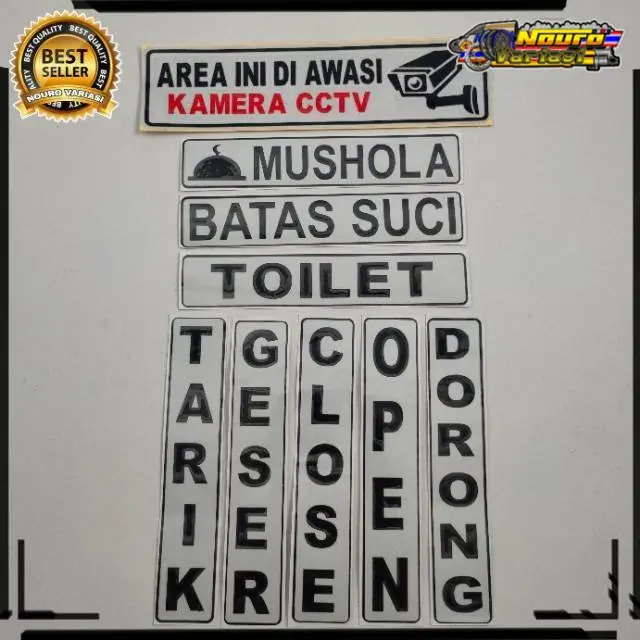 COD stiker cutting tarik dorong geser open close  mushola batas suci toilet CCTV mantap Lightstore8