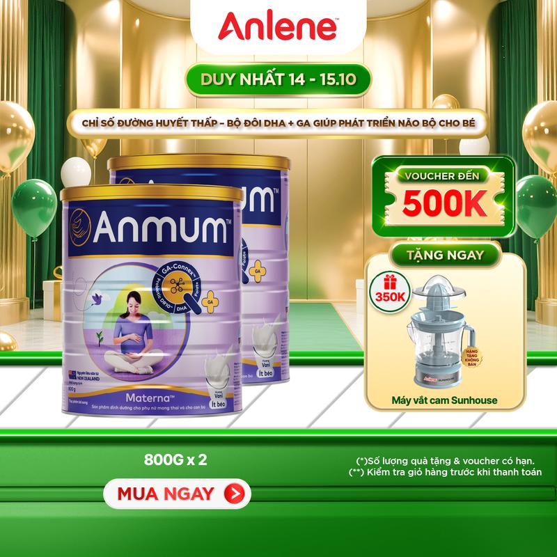 Combo 2 Sữa Bột Dành Cho Mẹ Bầu Anmum Materna Hương Vani 800G