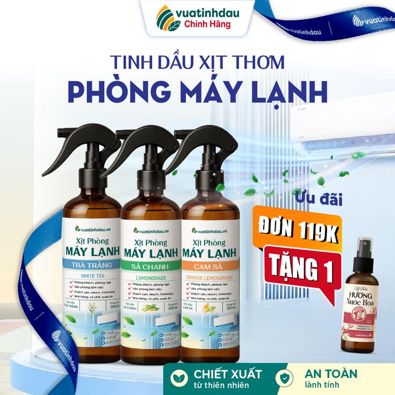 Xịt Thơm Khử Mùi Phòng Máy Lạnh Điều Hòa TINHDAUSACHANH 260ml Tinh Dầu Thơm…