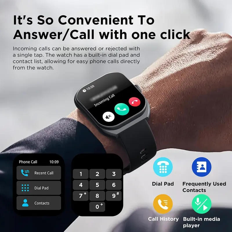 SKMEI B59 Smart Watch Model baru | Layar TFT melengkung 2,01 inci | Tahan air 1ATM | Panggilan Bluetooth | Wallpaper kustom jam tangan pintar Pemantauan kesehatan jam tangan pintar Jam tangan pria Jam tangan wanita 6