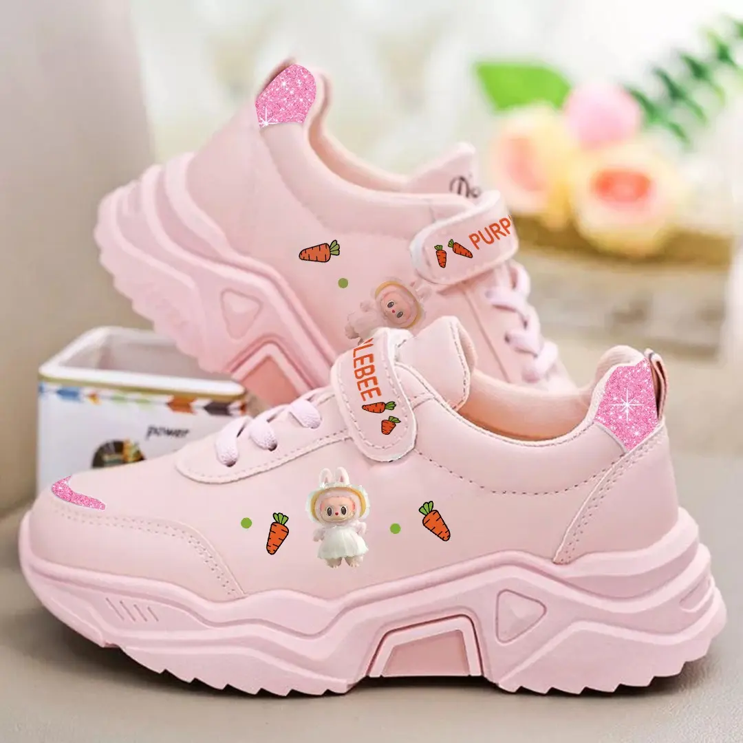 Sepatu Sneakers  Anak-anak Perempuan/Anak Laki Laki Sepatu anak Full Printing 2024 alas kaki anak motif labubu sepatu kartun