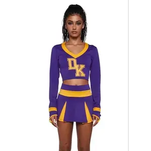 Jennifer's Body Cheers Uniform Kostum Cheers Wanita Dress Warna Ungu dengan Logo DK di Depan