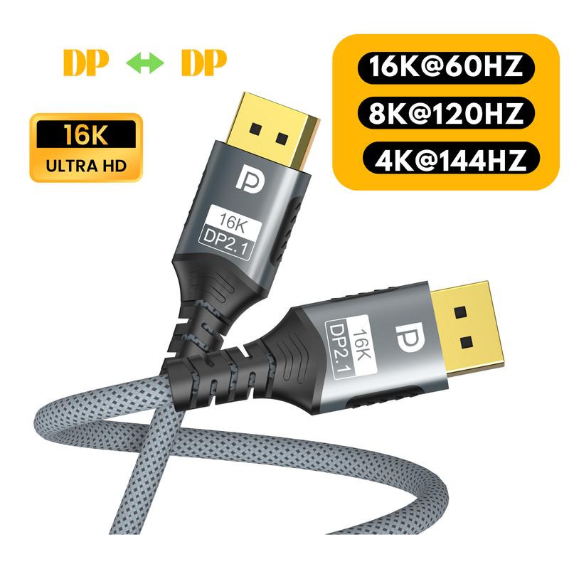  Cáp DisplayPort 2.1 Hỗ Trợ 16K@60Hz – Dây DP Cao Cấp Cho PC Card Đồ Họa Màn Hình Gaming Máy Chiếu 