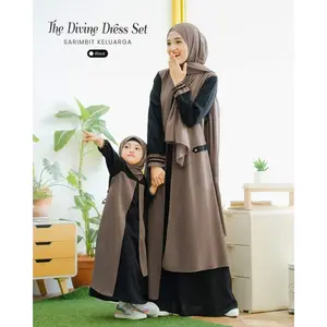 BAJU COUPLE  IBU DAN ANAK PEREMPUAN / GAMIS SET HIJAB TERBARU 2024 / MODEL GAMIS SYARI TERMURAH Berkualitas