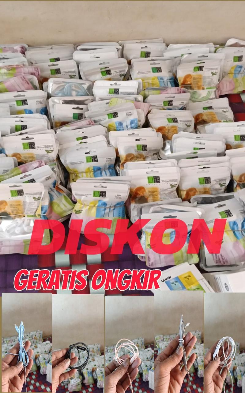 Product Introduction of HF Macaron+Mic U19 ( 1set isi25pcs , 5warna sudah campur) _Ready Warna : Hijau , Putih , Biru , Pink , Hitam_beli eceran juga bisa harag 6000 ribu bebas pilih warna. Logam 2