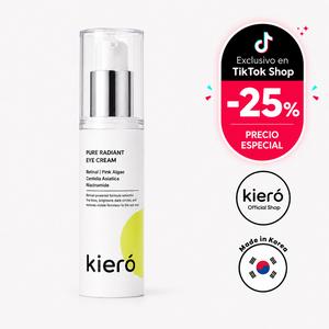 kieró radiant eye cream - contorno de ojos iluminador reduce hinchazón, bolsas y ojeras. vegana, hidratante y reafirmante con niacinamida y centella asiática (0.85 fl oz)