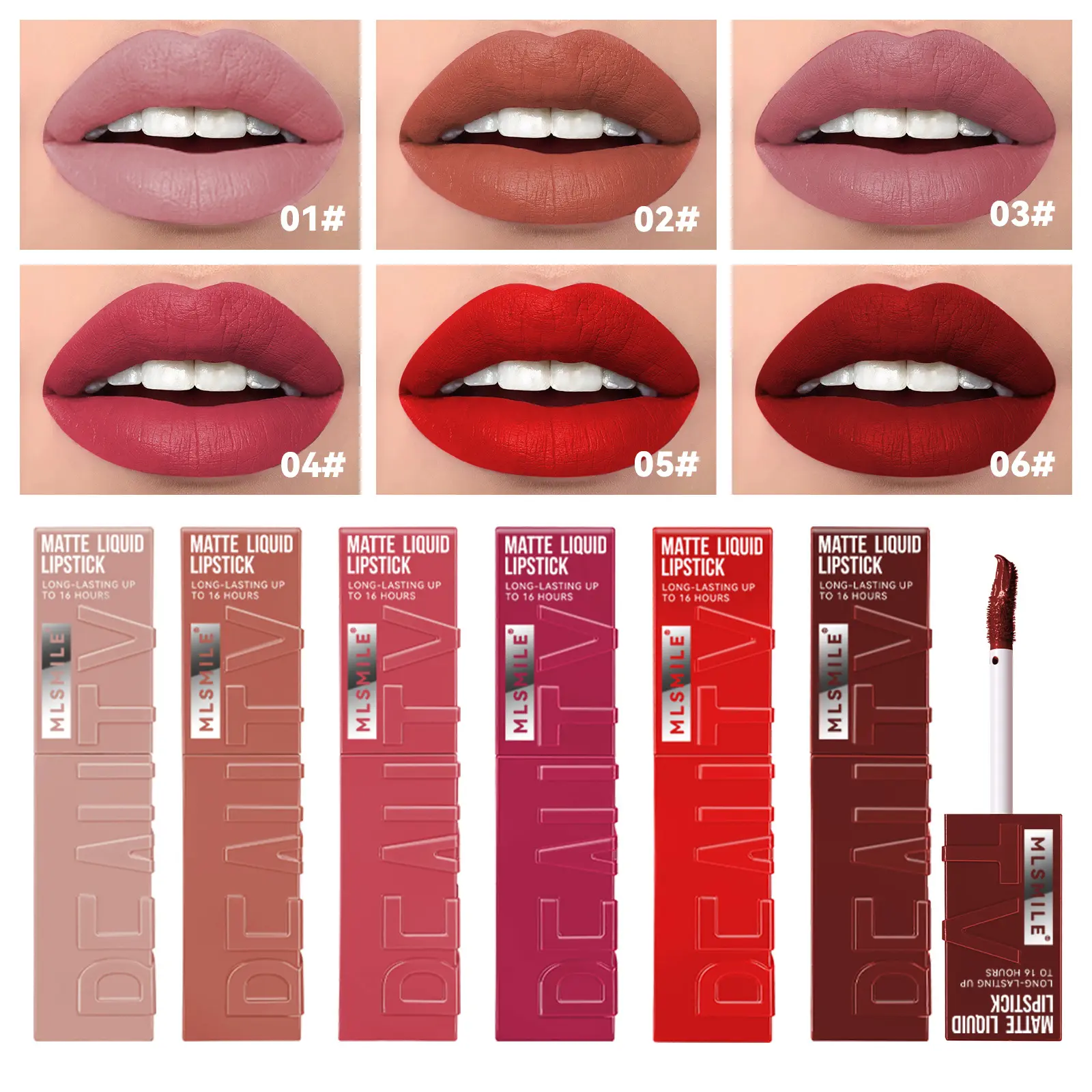 Matte Liquid Lipstick Square Tube - Long Lasting, Non-Drying, Transfer Proof | Valentine’s Gift, Party Makeup, Daily Wear | Vegan, Cruelty-Free, Waterproof (6 Colors)