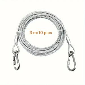Cuerda para colgar ropa de acero inoxidable, portátil para uso exterior e interior, diseño duradero, ideal para acampar, baño, esenciales para dormitorios, opciones de 3m/4.5m/9m