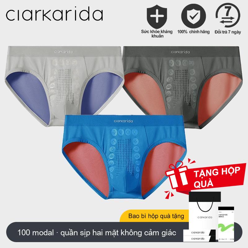 Clarkarida quần lót nam Modal tam giác đế Tourmaline 7A kháng khuẩn khử mùi độ đàn hồi cao thoải mái thân thiện với da tặng kèm hộp quà sang trọng giao hàng tận nơi bộ đồ lót 3 món