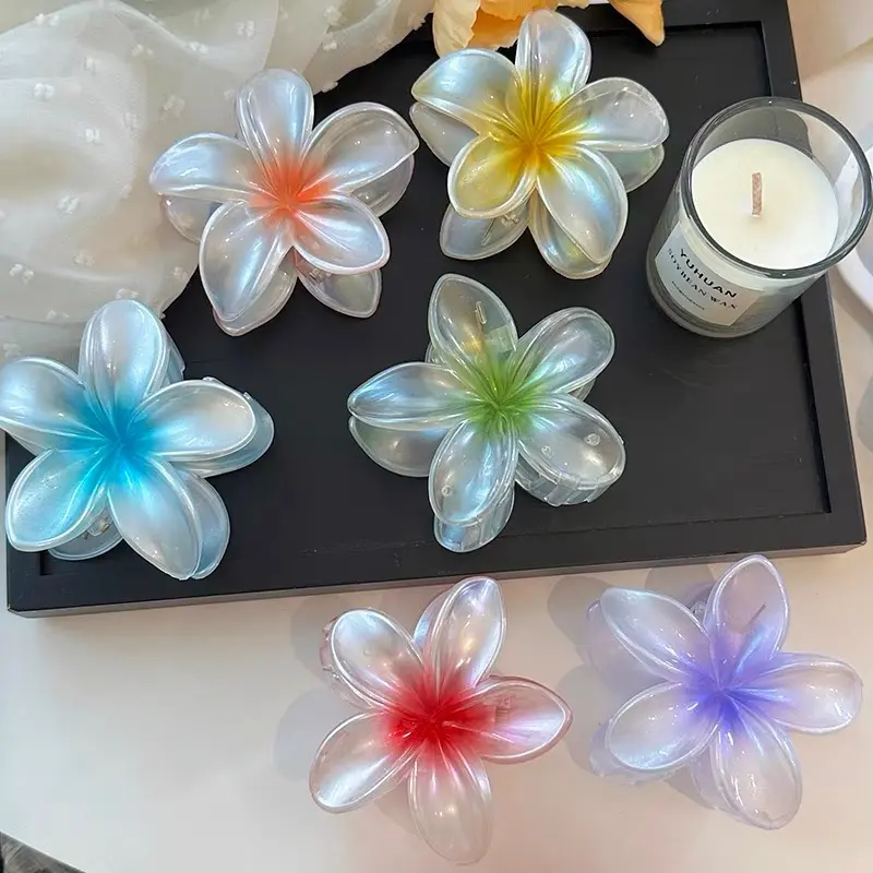 Jepitan Rambut Bunga Kamboja / Korean Flower Hair Claw 2