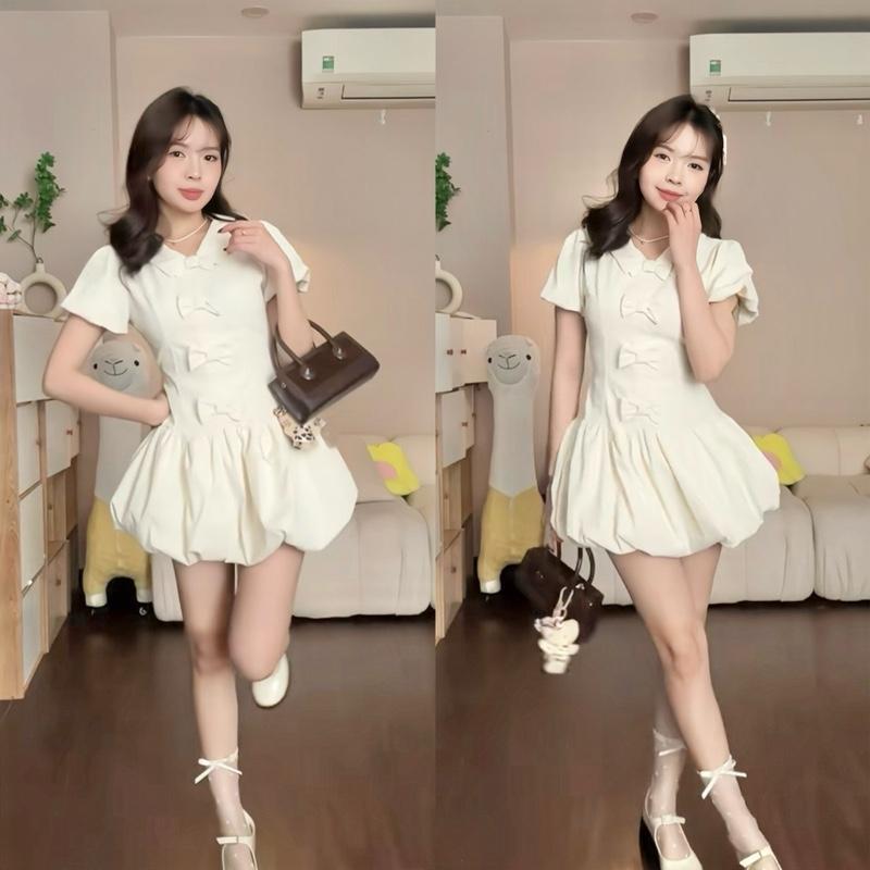 Váy bồng xoè dáng bí thường mặc dáng ngắn đính nơ tay bồng kèm quần bảo hộ dilyshop - V89 | BigBuy360 - bigbuy360.vn Váy bồng xoè dáng bí thường mặc dáng ngắn đính nơ tay bồng kèm quần bảo hộ dilyshop - V89 | BigBuy360 - bigbuy360.vn