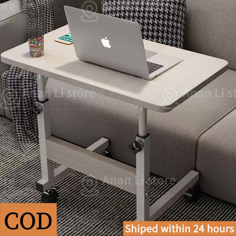 Multifunctional portable wheeled computer desk portable multifunctional easy lifting laptop table computer desk removable/adjustable computer desk White wheeled desk furniture no fire safety label Yellow (45x30x65) 2