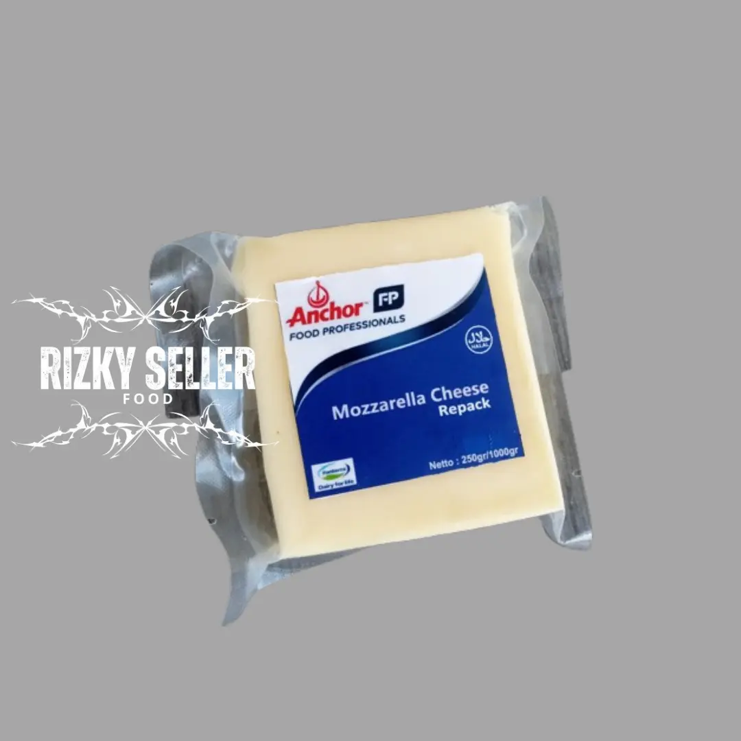 Keju Lumer Mozarella Anchor 250Gr - Bubuk Keju Mozzarella Organik Halal BPOM - Burger, Bahan pro kraft