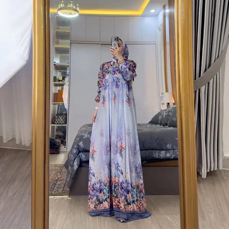 Set Gamis Naifa dengan Hijab Terbaru untuk Lebaran - Mewah, Dewasa, Dress, Pesta, Setelan, Motif, Muslim, Syari, Remaja, Wanita Ibu 4