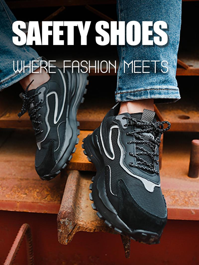 Product Introduction of Steel Toe Shoes for Men Women Comfortable Safety Shoes Lightweight Breathable Working Sneakers Indestructible Construction Work Shoes Boy Footwear 7