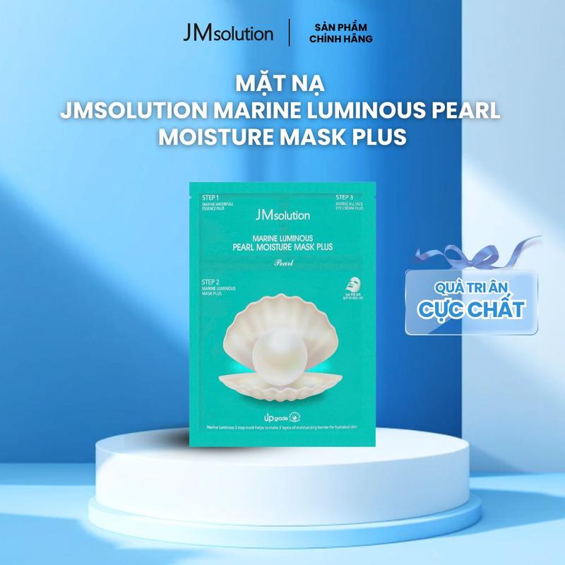 Combo 10 Mặt nạ JMSOLUTION MARINE LUMINOUS PEARL DEEP MOISTURE MASK Pearl chiết xuất ngọc trai và nước khoáng - Hỗ Trợ Dưỡng Ẩm Da Giúp Da Căng Bóng Sáng Mịn 300g