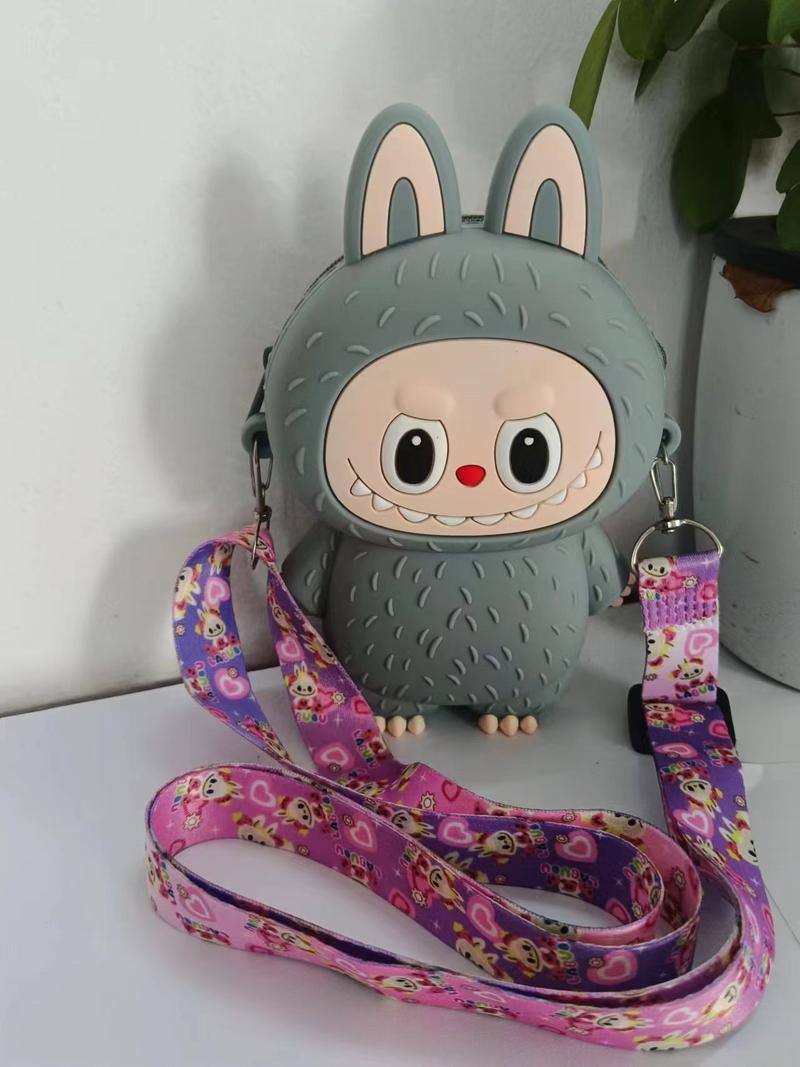 Product Introduction of New Labubu Children's Change Cute Baby Bag Cartoon Cute Silicone Bag Exquisite and Versatile Travel Accessories Crossbody Bag 3