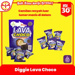 Diggie Choco Lava  Cokelat Bulat Lumer Isi Susu  Halal Renyah Creamy Murah Lezat Coklat Crumble