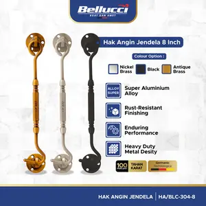 Bellucci Hak Angin Jendela 8 Inch HA/BLC-304-8 Kait Penahan Jendela Aluminium Alloy