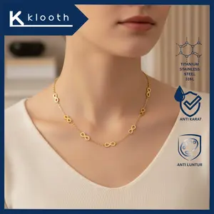 KLOOTH.ID - SET Perhiasan Titanium Infinity Gold