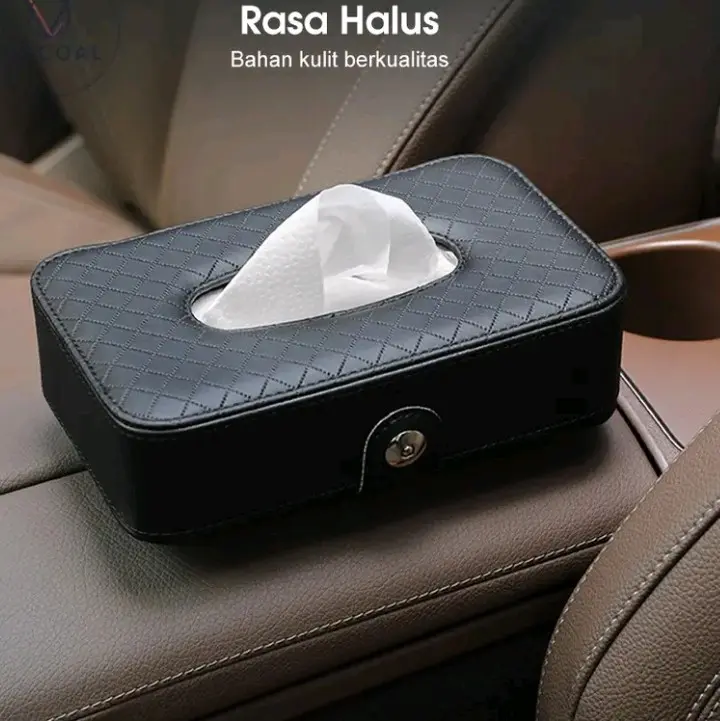 tempat tisu mobil/kotak tisu kulit mobil gantung an car visor Box mewah estetik hiasan universal 0