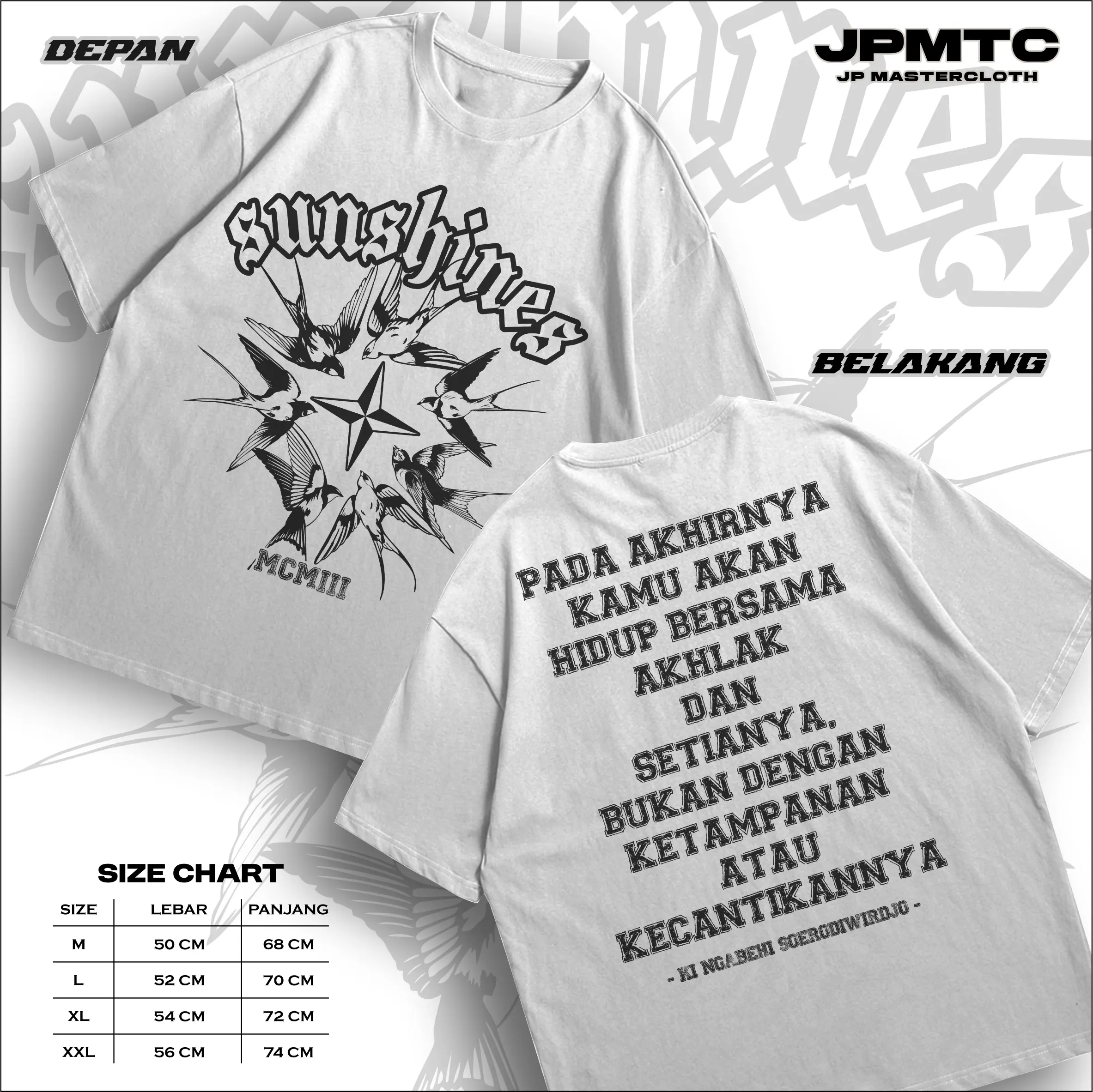 Kaos Sunshines PSHW Sablon PSHW Bahan Combed