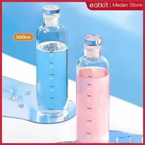 【Medan Ready Stock】Gelas Air Bahan PC Aman untuk Makanan Eatkit Botol Minum Aesthetic 500ml/750ml Gelas Air Transaparan Kapasitas Besar Botol air plastik berkualitas tinggi dan terjangkau Bahan PC BPA Free