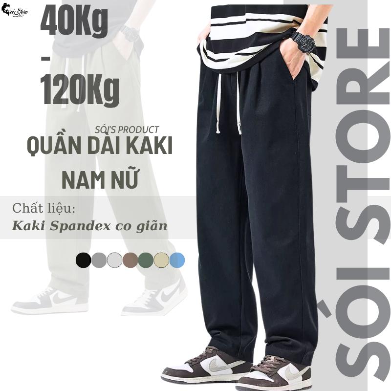 Mua 3 Được 1 QUÀ - Quần Baggy Kaki Nam Nữ Bigsize 40-115KG Fom Suông Cạp Chun 4 Túi Kaki Thun Co Giãn Menswear