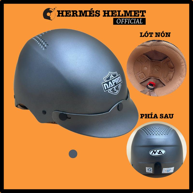 Nón mũ bảo hiểm nửa đầu không kính có lưỡi trai êm nhẹ thời trang - chuẩn đi đường tham gia giao thông 4