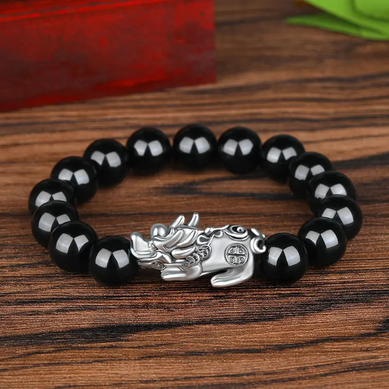 Vòng Tay Tỳ Hưu, Phong Cách Cổ Điển Dành Cho Nam Giới, Thiết Kế Độc Đoán, Hạt May Mắn, Vòng Tay 3