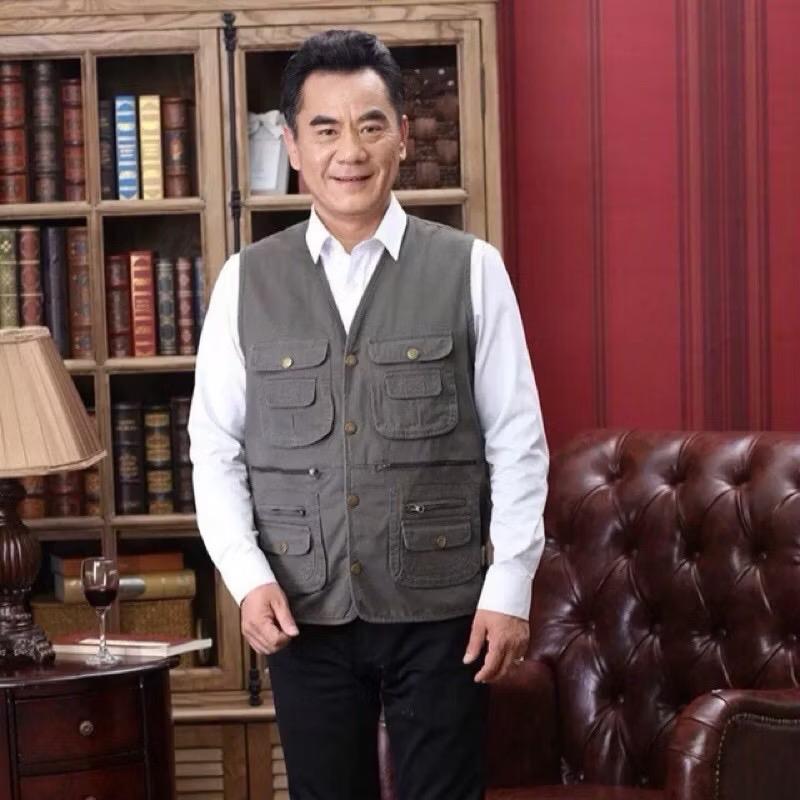  Áo Gile Thô Kaki Nam Trung Niên Tặng Bố Phong Cách Cá Tính Hàng Quảng Châu Loại Đẹp 