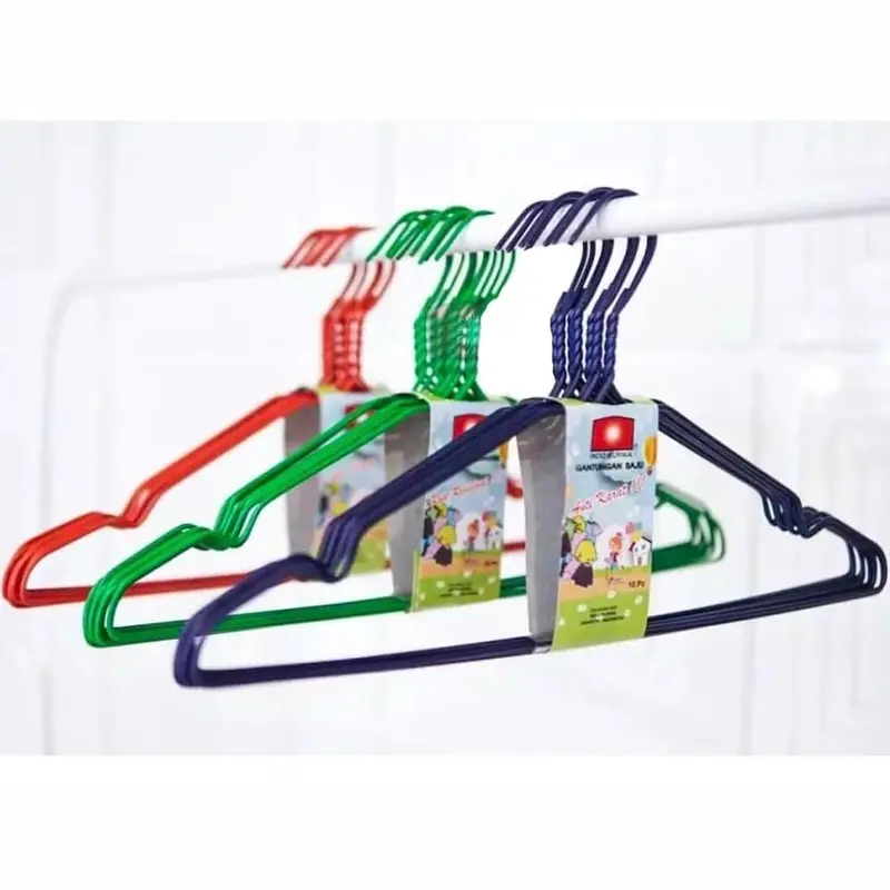 HANGER KAWAT STAINLESS GANTUNGAN BAJU ISI 3 IKAT 30 PCS HANGER KAWAT WARNA 4