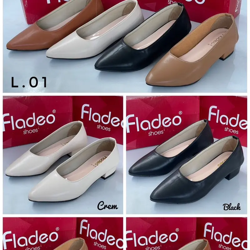 Sepatu Kerja Wanita Fladeo dengan Heels 3 cm - Shoes sandal wedges L01 flat shoes hak butteronscarves Mules 4