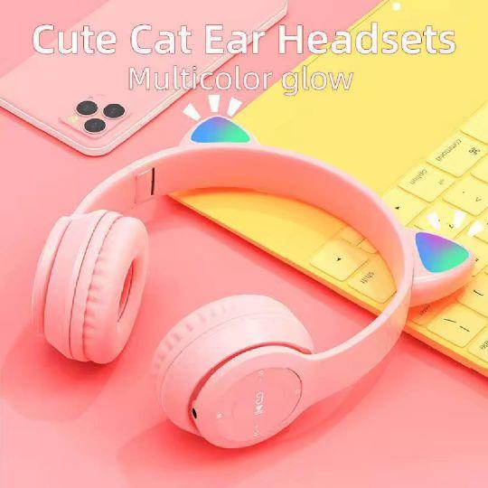 P47M Headphone Headset Bluetooth Gaming Cat Ears Wireless Bluetooth RGB Led Light Super Bass Stereo Bando Headset Gaming P47M Headphone Headset Bluetooth Gaming Cat Ears Wireless Bluetooth RGB Led Light Super Bass Stereo Bando Headset Gaming