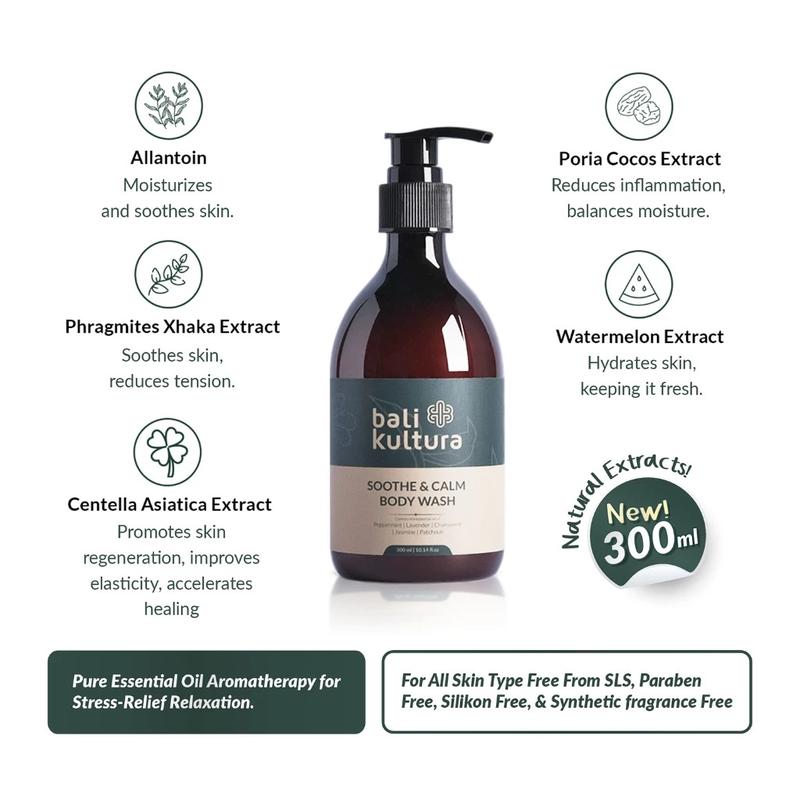 Bali Kultura Body Wash Natural Calming Spa - Sabun Khusus Jerawat Punggung Sabun Anti Gatal Berjamur 2