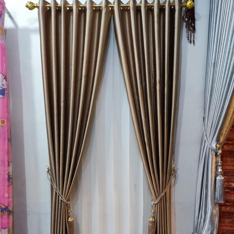 Gorden polos minimalis bahan blackout untuk pintu dan jendela Tali 3