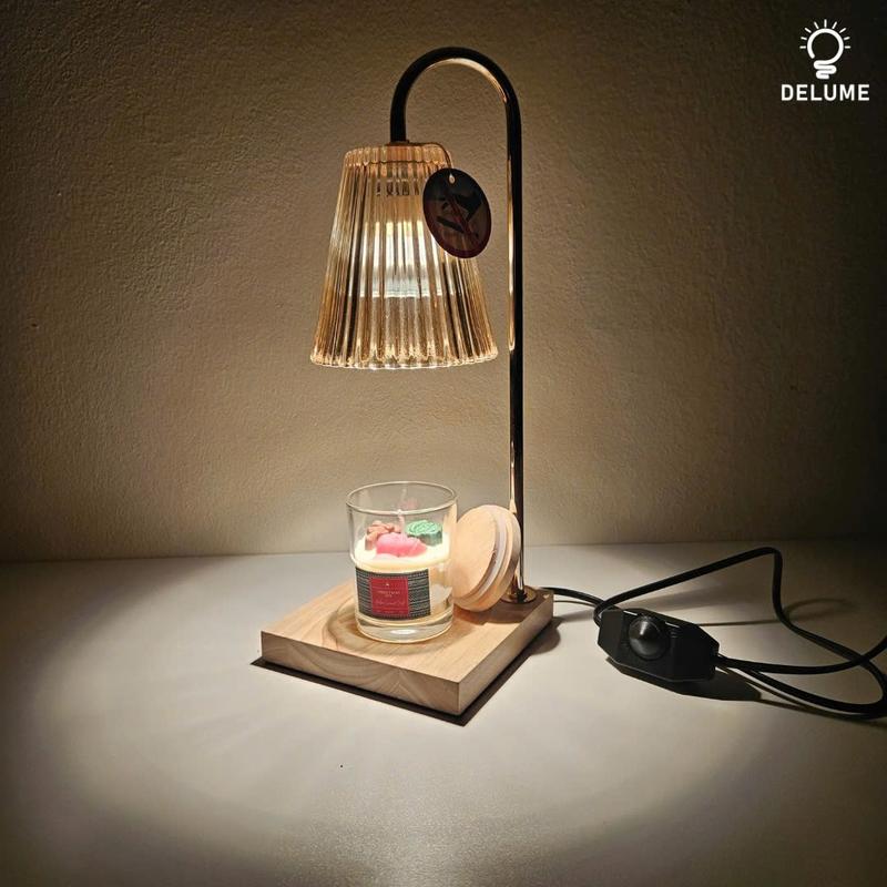   TẶNG NẾN THƠM _ CL2 -Đèn đốt nến sáp thơm chụp pha lê tuỳ chỉnh sáng trang trí phòng khách phòng ngủ melting  lamp dendecor 