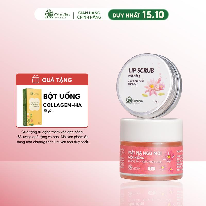 [COMBO TẶNG QUÀ MIỄN PHÍ] Combo 2 Sản Phẩm Môi Hồng Tẩy Da Chết Môi và Mặt Nạ Ngủ Môi Giúp Dưỡng Môi Hỗ Trợ Giảm Thâm Dưỡng Mềm Môi Căng Mịn An Toàn Son Dưỡng Cỏ Mềm