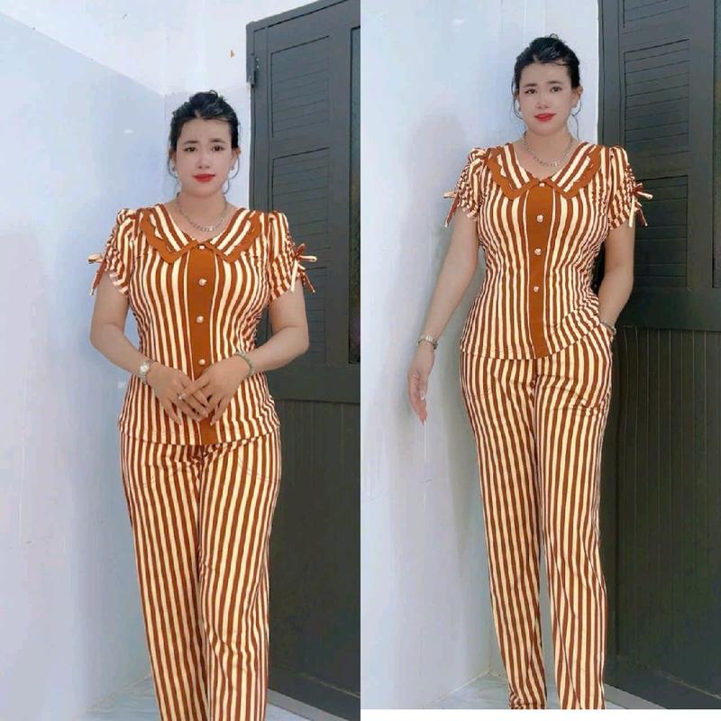  Đồ Bộ Thun Nữ Tay Phồng Quần Dài Ôm Size 48-85kg Thun Aty Tâm Đan Chất Liệu Co Giãn Tốt Không Nhăn Không Xù Form Dáng Đẹp Có 2 Túi Bên Quần 